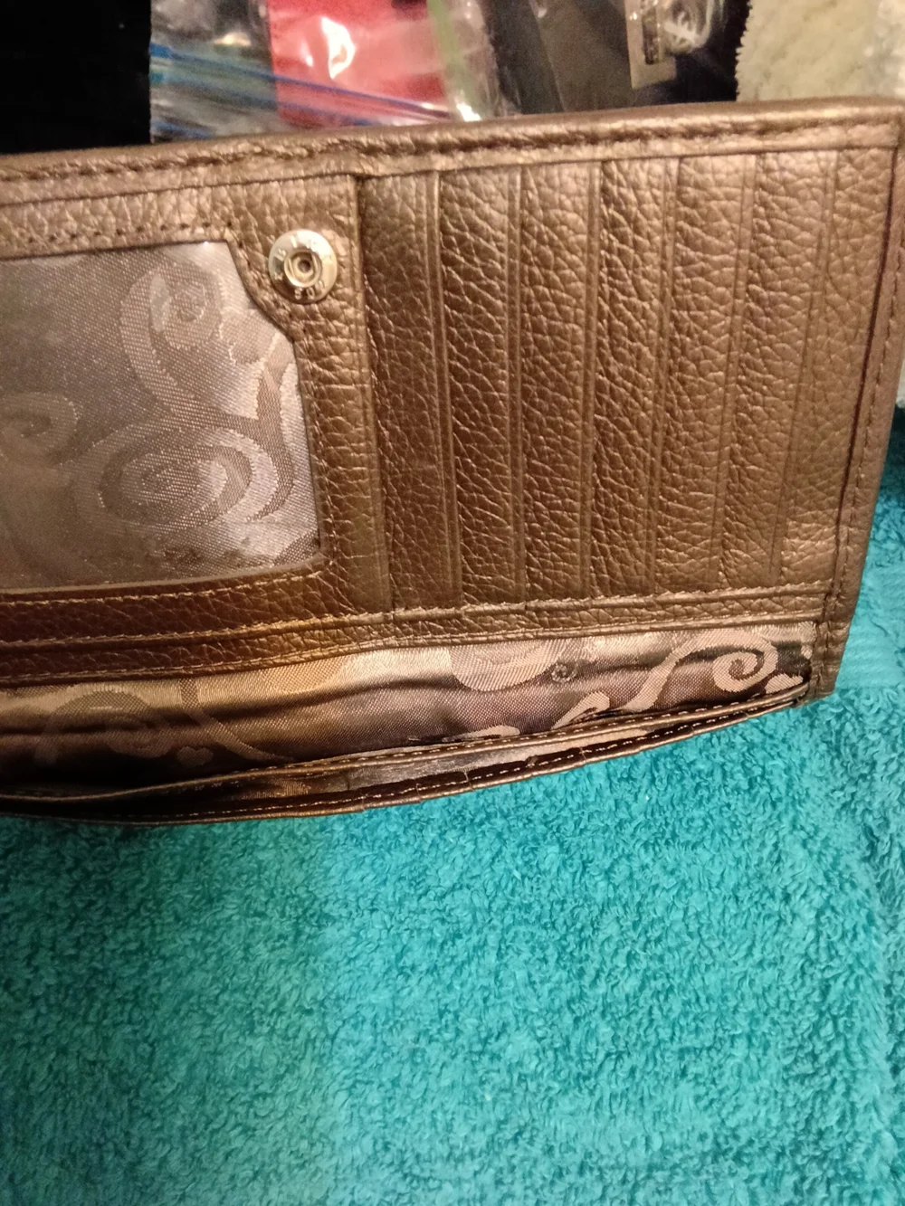 Brighton Pretty Tough Olive Studded Leather Zip Wallet - Classic RFID